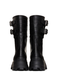 Женские черные кожаные ботинки на шнуровке от Miu Miu