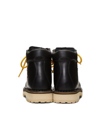 Женские черные кожаные ботинки на шнуровке от Diemme