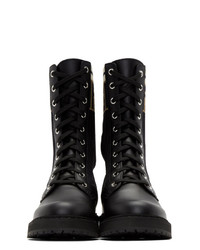 Женские черные кожаные ботинки на шнуровке от Fendi