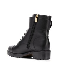 Женские черные кожаные ботинки на шнуровке от Emporio Armani
