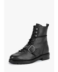 Женские черные кожаные ботинки на шнуровке от Bronx