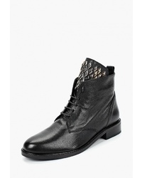 Женские черные кожаные ботинки на шнуровке от Brulloff