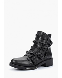 Женские черные кожаные ботинки на шнуровке от Brulloff