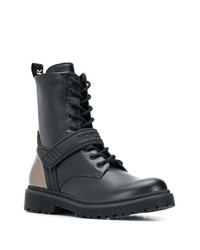 Женские черные кожаные ботинки на шнуровке от Moncler