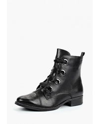 Женские черные кожаные ботинки на шнуровке от Caprice