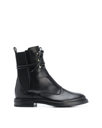Женские черные кожаные ботинки на шнуровке от Casadei