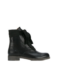 Женские черные кожаные ботинки на шнуровке от Chloé