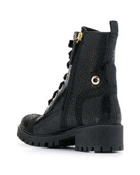 Женские черные кожаные ботинки на шнуровке от Twin-Set