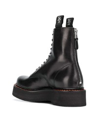 Женские черные кожаные ботинки на шнуровке от R13