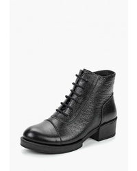 Женские черные кожаные ботинки на шнуровке от Clovis