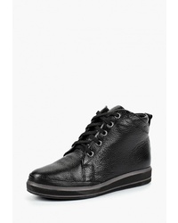 Женские черные кожаные ботинки на шнуровке от Clovis