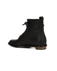 Женские черные кожаные ботинки на шнуровке от Valas