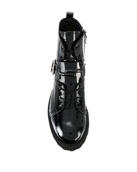 Женские черные кожаные ботинки на шнуровке от Tod's