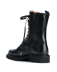 Женские черные кожаные ботинки на шнуровке от Paris Texas