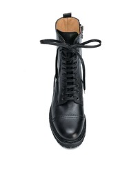 Женские черные кожаные ботинки на шнуровке от Paris Texas