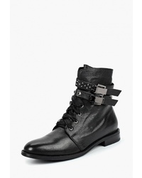 Женские черные кожаные ботинки на шнуровке от Conhpol-Bis