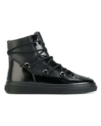 Женские черные кожаные ботинки на шнуровке от Hogan