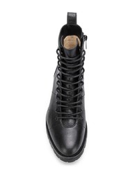 Женские черные кожаные ботинки на шнуровке от Jimmy Choo