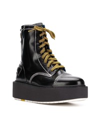 Женские черные кожаные ботинки на шнуровке от Diesel