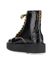 Женские черные кожаные ботинки на шнуровке от Diesel