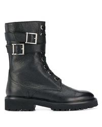 Женские черные кожаные ботинки на шнуровке от Doucal's