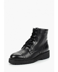 Женские черные кожаные ботинки на шнуровке от El Tempo