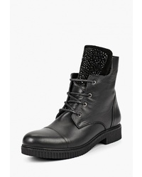 Женские черные кожаные ботинки на шнуровке от El Tempo