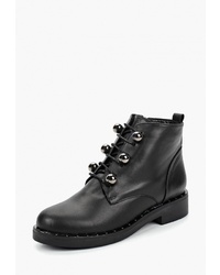 Женские черные кожаные ботинки на шнуровке от Emanuele Gelmetti