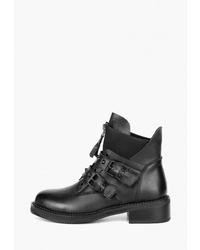 Женские черные кожаные ботинки на шнуровке от Emilia Estra