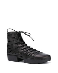 Женские черные кожаные ботинки на шнуровке от Trippen