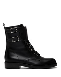 Женские черные кожаные ботинки на шнуровке от Gianvito Rossi