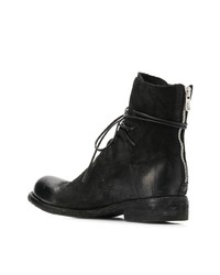 Женские черные кожаные ботинки на шнуровке от Officine Creative