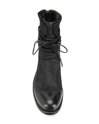 Женские черные кожаные ботинки на шнуровке от Officine Creative