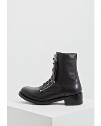 Женские черные кожаные ботинки на шнуровке от Karl Lagerfeld