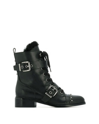Женские черные кожаные ботинки на шнуровке от Kendall & Kylie