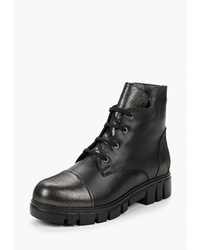 Женские черные кожаные ботинки на шнуровке от Kys
