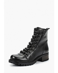 Женские черные кожаные ботинки на шнуровке от Kys