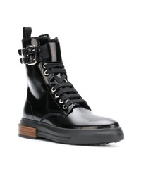 Женские черные кожаные ботинки на шнуровке от Tod's