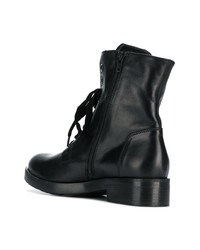Женские черные кожаные ботинки на шнуровке от Tosca Blu