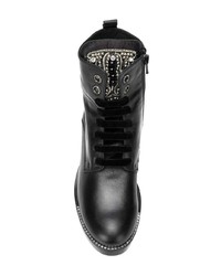 Женские черные кожаные ботинки на шнуровке от Tosca Blu