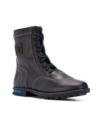 Женские черные кожаные ботинки на шнуровке от Diesel