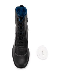 Женские черные кожаные ботинки на шнуровке от Diesel