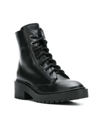 Женские черные кожаные ботинки на шнуровке от Kenzo
