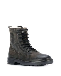 Женские черные кожаные ботинки на шнуровке от Diesel