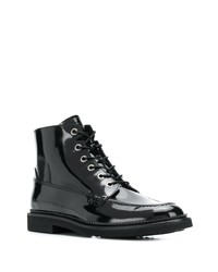 Женские черные кожаные ботинки на шнуровке от Tod's