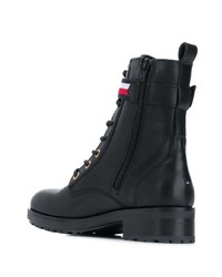 Женские черные кожаные ботинки на шнуровке от Tommy Hilfiger