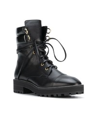 Женские черные кожаные ботинки на шнуровке от Stuart Weitzman