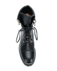 Женские черные кожаные ботинки на шнуровке от Stuart Weitzman