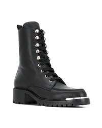 Женские черные кожаные ботинки на шнуровке от Barbara Bui