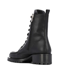 Женские черные кожаные ботинки на шнуровке от Barbara Bui